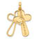 14k Yellow Gold Textured Fancy Cross Pendant