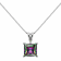 Multi-color Cubic Zirconia 14k White Gold Pendant With Chain 2.00ctw