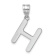 Rhodium Over 14k White Gold Polished Bubble Letter H Initial Pendant