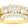 Triple-Row CZ Band Ring In 18K Gold Over Sterling Silver