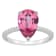 12x8mm Pear Shape Pink Topaz and 1/10 ctw Diamond Rhodium Over Sterling
Silver Ring