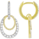 Graceful Lab-Grown Diamond Rope-Motif Drop Earrings In Two-Tone Gold