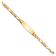 14k Yellow Gold Polished Flat Figaro Link Soft Diamond Shape ID Bracelet