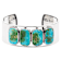 Large Turquoise Cuff Bracelet In Sterling Silver