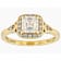 Diamond Simulant Square Octagonal And White Zircon Ring In 18K Gold Over
Sterling Silver 1.67ctw
