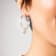 14K Yellow Gold Over Sterling Silver Acrylic Mini Flower Charm Hoop
Earrings in Clear