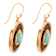 Barse Jewelry Composite Turquoise Rosette Leather & Gold Tone Dangle Earrings
