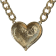 Blue Crystal Gold Tone Center Heart Pendant Necklace.