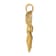 14k Yellow Gold Textured Bodybuilder Pendant