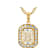 Diamond Simulant And Lab White Sapphire Pendant Necklace In 18K Gold
Over Sterling Silver 2.56ctw