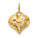 14k Yellow Gold Polished and Diamond-Cut Basket Weave Pattern 3D Heart Pendant