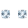 6mm Square Cushion Sky Blue Topaz Rhodium Over Sterling Silver Stud Earrings