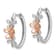14K Rose Gold and 14K White Gold Flower Hoop Earrings with Diamond