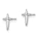 Rhodium Over 14k White Gold Children's Cross Stud Earrings