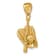 14k Yellow Gold 3D Polished and Textured Glove/Bat/Baseball Pendant