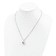 Rhodium Over Sterling Silver Cubic Zirconia Polished Skull Necklace