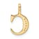 14K Yellow Gold Diamond Letter C Initial Pendant