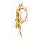 14k Yellow Gold Polished Fits Up to 10mm and 8mm Double Dolphins Slide Pendant