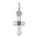 Rhodium Over Sterling Silver Child's December Blue Preciosca Crystal
Cross Pendant