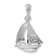 Rhodium Over Sterling Silver Polished 3D Sailboat Pendant