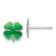 Rhodium Over Sterling Silver Enamel 4 Leaf Clover Children's Post Earrings