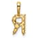 14K Yellow Gold Lab Grown Diamond Letter R Initial Pendant