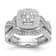 Rhodium Over 14K White Gold Lab Grown Diamond Cluster Engagement Ring 0.39ctw