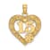 14k Yellow Gold Textured QUINCE ANOS 15 in Heart Charm