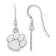 Rhodium Over Sterling Silver  LogoArt Clemson University Small Dangle Earrings