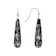 Black Mother-of-Pearl and CZ Dangle Earrings In Sterling Silver