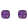 6mm Square Cushion Amethyst Rhodium Over Sterling Silver Stud Earrings