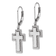 Rhodium Over 14k White Gold Diamond Fancy Cross Dangle Earrings