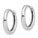 Rhodium Over 14k White Gold Polished 9/16" Hinged Hoop Earrings