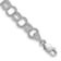 Rhodium Over 14k White Gold Solid 6mm Triple Link Charm Bracelet