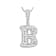 CZ Initial B Bubble Letter Pendant Necklace In Sterling Silver 1.79ctw