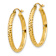14k Yellow Gold 1/1" Diamond-Cut Hoop Earrings