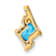 10k Yellow Gold 0.66 ctw Cushion Swiss Blue Topaz and Diamond Chain
Slide Pendant