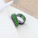 MATLAL Beveled Black Ceramic Ring with Emerald Green Carbon Fiber Inlay 8mm