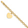 10k Yellow Gold Cable Link Heart Charm Bracelet