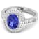 1.63ctw Violet Tanzanite and Diamond 14K White Gold Halo Ring