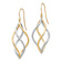 14k Two-tone Twisted Polished Dangle Earrings