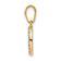 14K Yellow Gold with White Rhodium Diamond-Cut Clover in Circle Pendant
