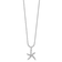 Rhodium Over Sterling Silver Cubic Zirconia Starfish Necklace