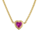 14K Yellow Gold Over Sterling Silver Lab Created Pink Sapphire Heart
Curb Chain Necklace 1.2ctw
