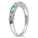 Emerald and Diamond 10K White Gold Ring 0.43ctw