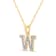 White Diamond Accent 10k Yellow Gold W Initial Pendant With 18” Rope Chain