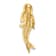 14k Yellow Gold and Rhodium Over 14k Yellow Gold Brushed and Textured
Mermaid Slide Pendant