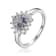 Heart Shape Aquamarine with White Topaz Accents Sterling Silver Ring, 1.06ctw