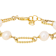Freshwater Pearl Station Bracelet In 18K Gold Over Bronze
