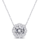 Lab Created White Sapphire 10k White Gold Pendant With Chain 4.37ctw